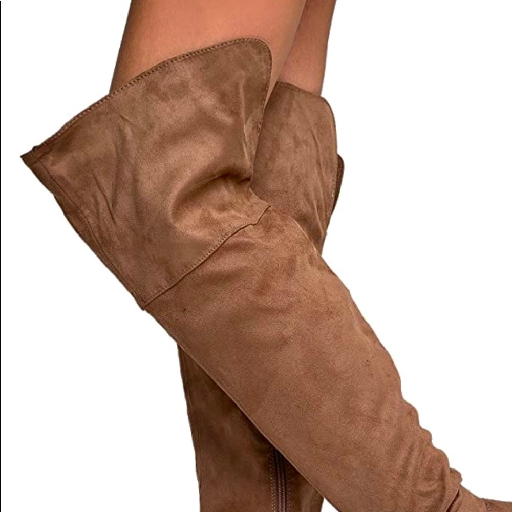 NEW J. Adams Olive Suede Over-the-Knee Boots, 7.5